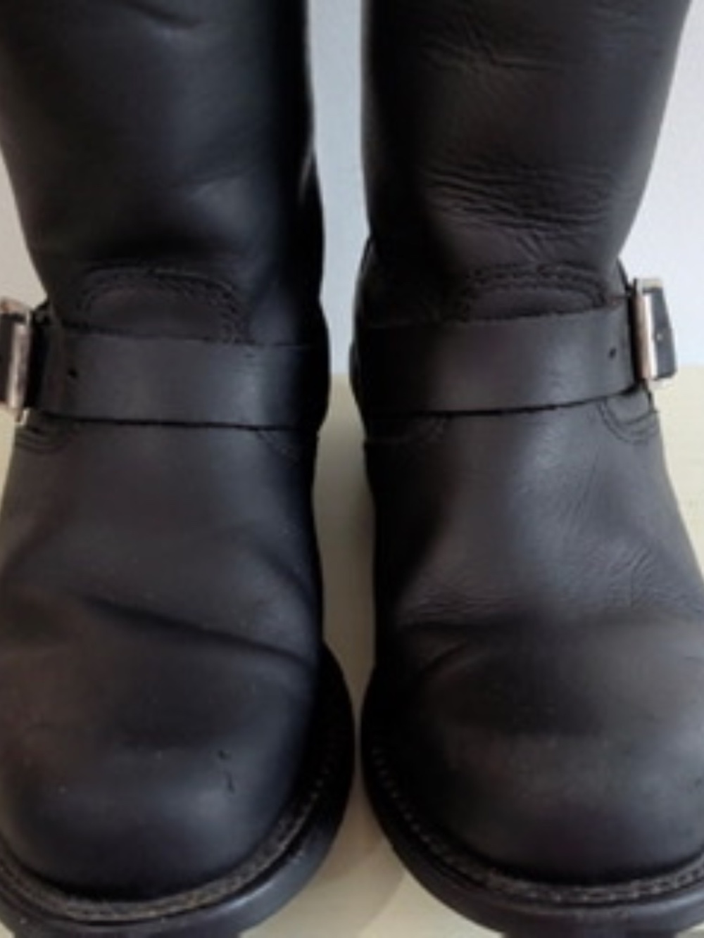 FRYE Leather Engineer Boots, Women’s Size 9, Black with Silvertone Buckle - Picture 4 of 14